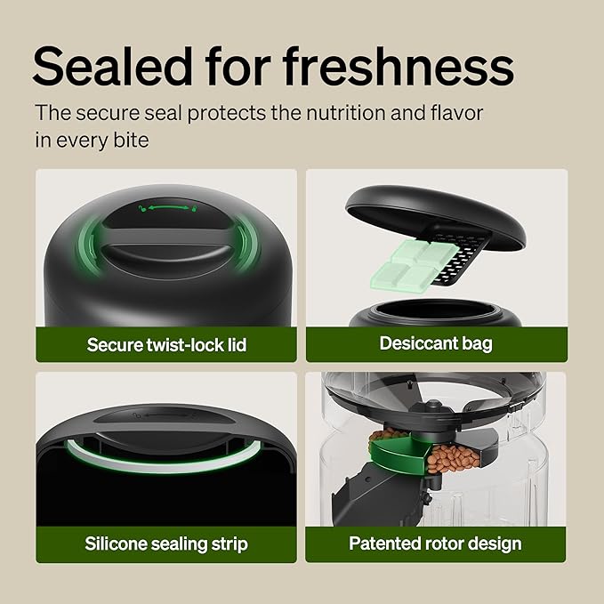PETLIBRO Automatic Cat Feeder, 5G WiFi Automatic Dog Food Dispenser with Freshness Preservation, 5L Timed Pet Feeder with Low Food Sensor, Up to 10 Meals Per Day, Granary Black — image 4