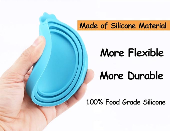 Comtim Pet Food Can Cover Silicone Can Lids for Dog and Cat Food(Universal Size,One fit 3 Standard Size Food Cans),Blue and Green — image 4