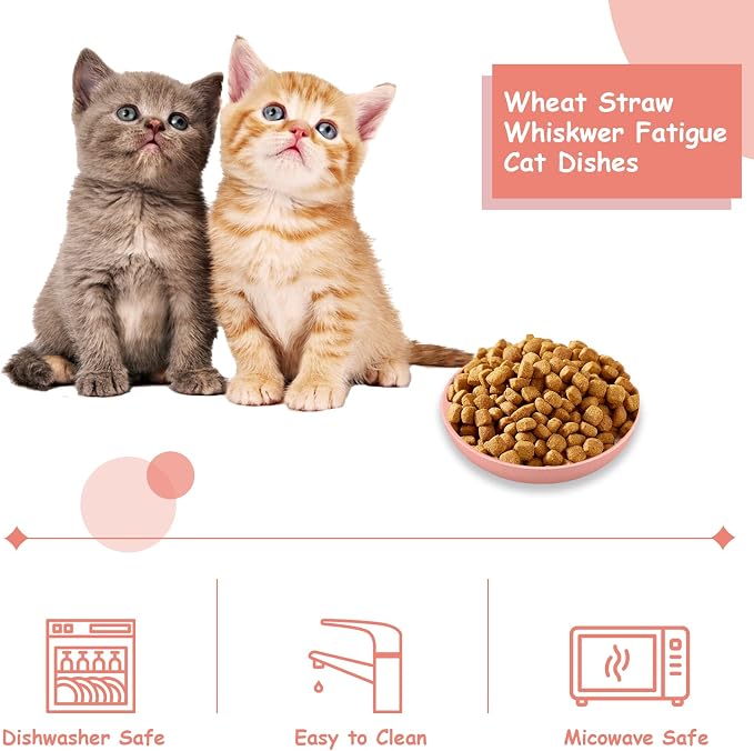 [8-Pieces] Whisker Fatigue Cat Bowl - 5.5 Inch Shallow Cat Food Dish Wide Cats Wet Feeding Bowls, PET Plate for Kittens and Short Legged Cats (Type-A Normal Bowls) — image 4