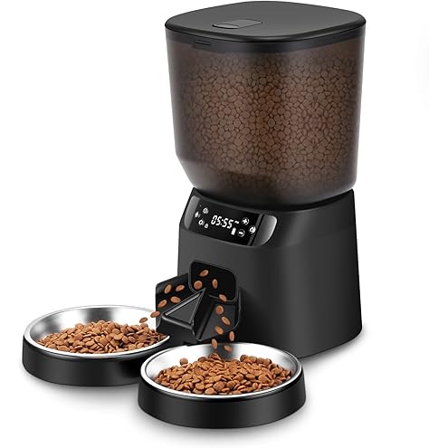 oneisall Automatic Cat Feeder for 2 Cats, 20 Cups/5L Automatic Cat Food Dispenser for Small Pets Indoor, Timed Cat Feeder for Dry Food — image 4