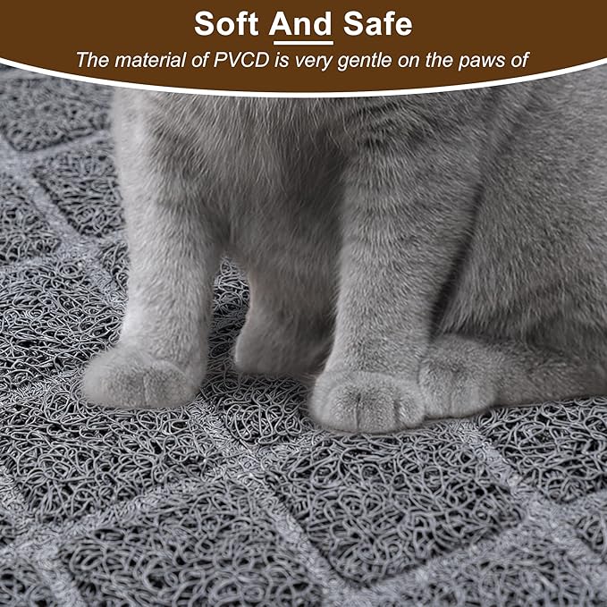 BOOMIBOO Cat Litter Mat Litter Box Mat，Litter Trapping Mat Premium Durable PVC Pad, 23 x 14 Inches, Easy to Clean，Non-Slip，Urine Waterproof — image 4