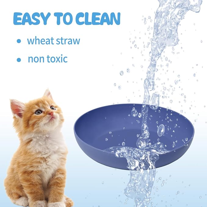 [8 Pack] Cat Dishes Whisker Friendly, Shallow Wide Pet Food and Water Bowl, Durable Wheat Straw Cat Bowls for Indoor Outdoor Cats — image 4