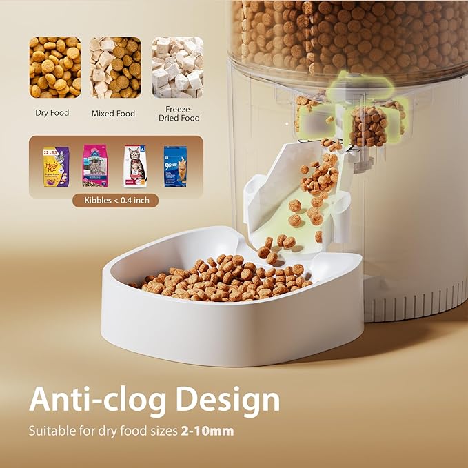 IMIPAW Automatic Cat Feeders, 3L Timed Cat Dry Food Dispenser with Desiccant Bags, Dual Power Supply, Programmable Portion Size, 6 Meals, 20 Portions Per Day, Auto Pet Feeder for Cats and Small Dogs — image 5