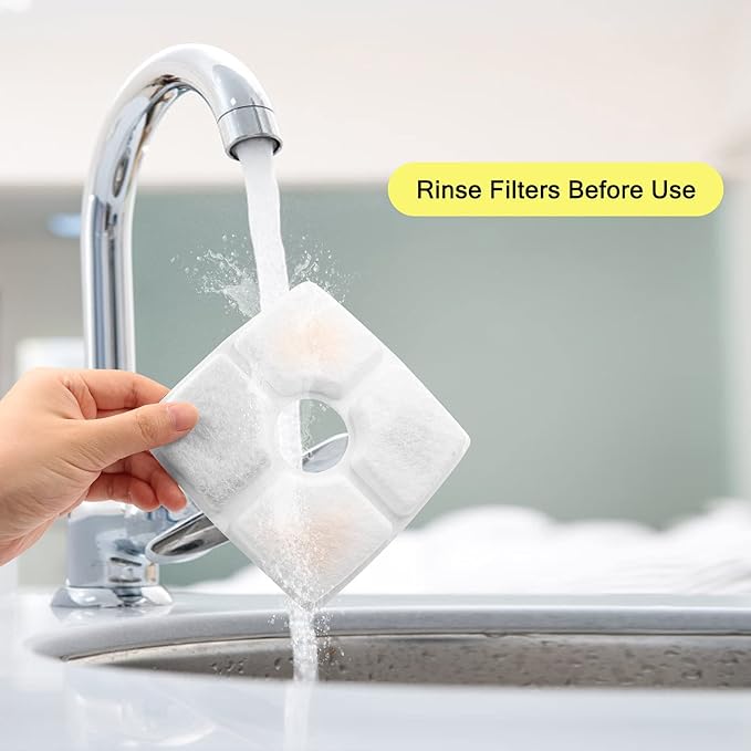 Cat Water Fountain Filters,10 Pack Replacement Filter Fit for Top Square 84oz/2.5L Cat Pet Fountain, 3 Filtration System — image 5