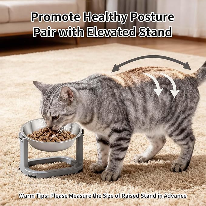 Tifanso 6PCS Stainless Steel Cat Bowls Dishes, 5.6” Metal Shallow Wide Whisker Friendly Cat Food Water Feeding Bowl, Kitten Plates, Basic Indoor Pet Food Tray, Dishwasher Safe — image 5