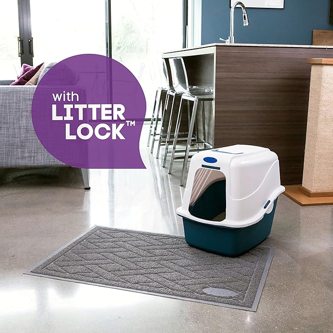 Pawkin Cat Litter Mat, Patented Design with Litter Lock Mesh, Extra Large, Durable, Easy to Clean, Soft, Fits Under Litter Box, Litter Free Floors, Gray — image 5