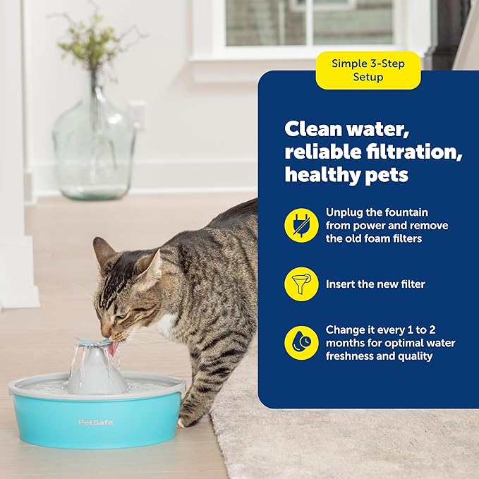 PetSafe Drinkwell Replacement Foam Filters - Improves Water Cleanliness - Protects Pump - Catches Hair & Debris - Compatible with Ceramic, Stainless, & Plastic Pet Fountains — image 5