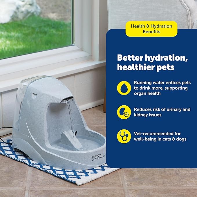 PetSafe Drinkwell Platinum Dog and Cat Water Fountain, Automatic Drinking Fountain for Pets, 168 Ounce,Grey — image 5