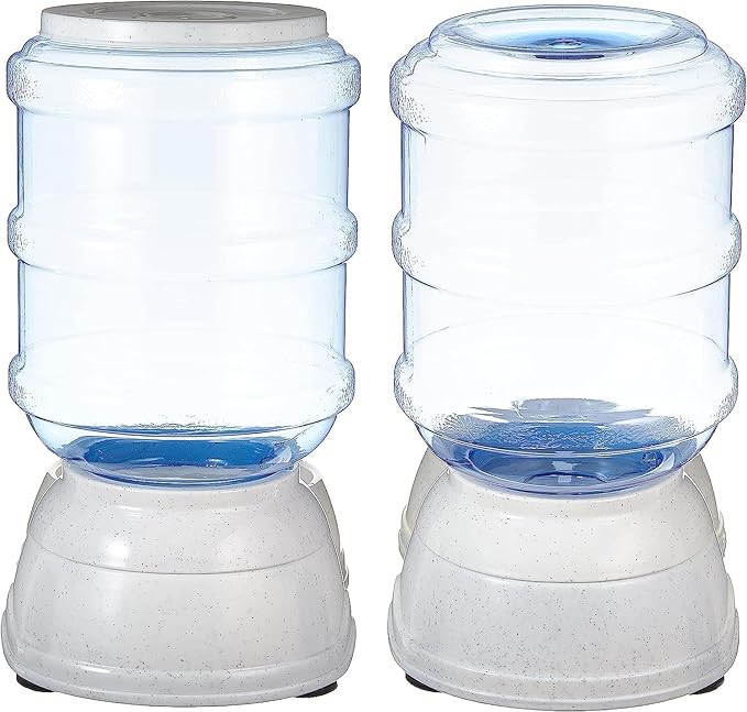 Amazon Basics Automatic Pet Water Dispenser and Gravity Food Feeder Set for Cat and Dog, Easy to Clean, 6-Pound Food Capacity, 1-Gallon, Small, Gray, Pack of 2 — image 5