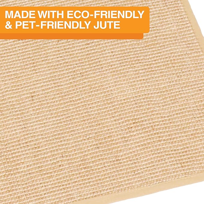 Neater Pets Jute Cat Litter Trapping Mat - Catches Spilled Litter Mess from Kitty Litter Box to Protect Floors, Soft on Cats Paws, Anti-Skid Backing, Easy to Clean, Beige, 24" x 36" — image 5