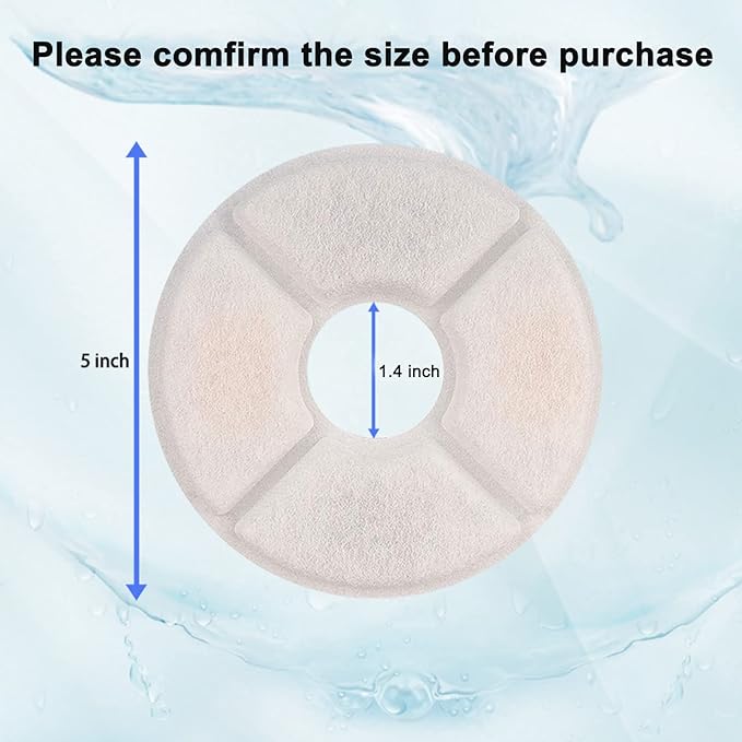 4/12/16 Pack Cat Water Fountain Filters, Cirfifth Triple Filtration System Pet Cat Fountain Filter Replacement for 84oz/2.5L Automatic Cat Fountain (12 Pack) — image 5