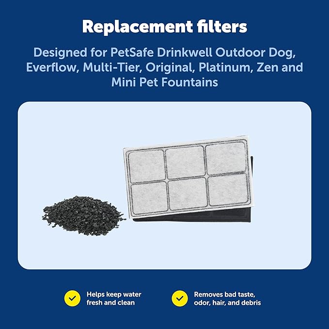 PetSafe Drinkwell Fountain Premium Activated Carbon Filters - Better Hydration Choice - Long-Lasting Purity - Odor-Free Drinking - Water Purification Filter - 12 Pack — image 5