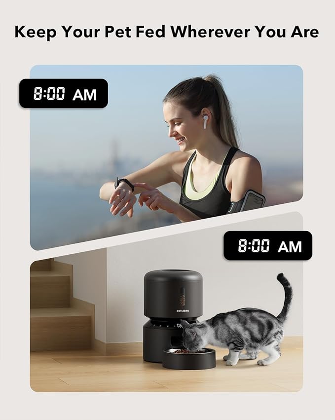 PETLIBRO Automatic Cat Feeder – 3L Programmable Pet Food Dispenser with Airtight Storage, Timed Portion Control, Voice Meal Call & Dual Power Supply, Clog-Free Healthy Feeding for Cats & Small Dogs — image 5