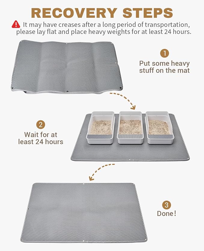 Fostanfly Cat Litter Mat - Extra Large XL 45"x 27" Cat Litter Trapping Mat, Machine Washable Double Layer Design, Urine & Waterproof for Kitty- Easy Clean for Floor — image 5