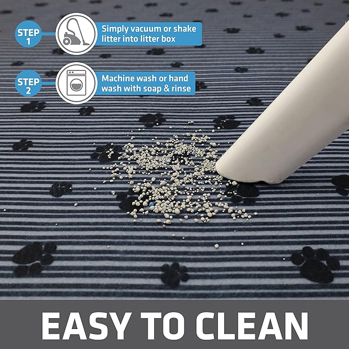 Drymate Cat Litter Box Mat, Litter Trapping Mat, Waterproof, Urine-Proof, Absorbent, Machine Washable, Soft on Paws, Contains Mess, Protects Floors, Kitten Supplies, Dark Grey, 28x36 XL — image 5