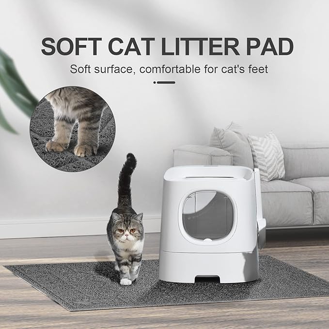 Cat Litter Box Mat, 35" x 24" Large Kitty Litter Trapping Mat Keep Floor Clean, Litter Box Mat Scatter Control, Waterproof, Easy to Clean, Durable Large Size Litter Mats for Floor — image 5