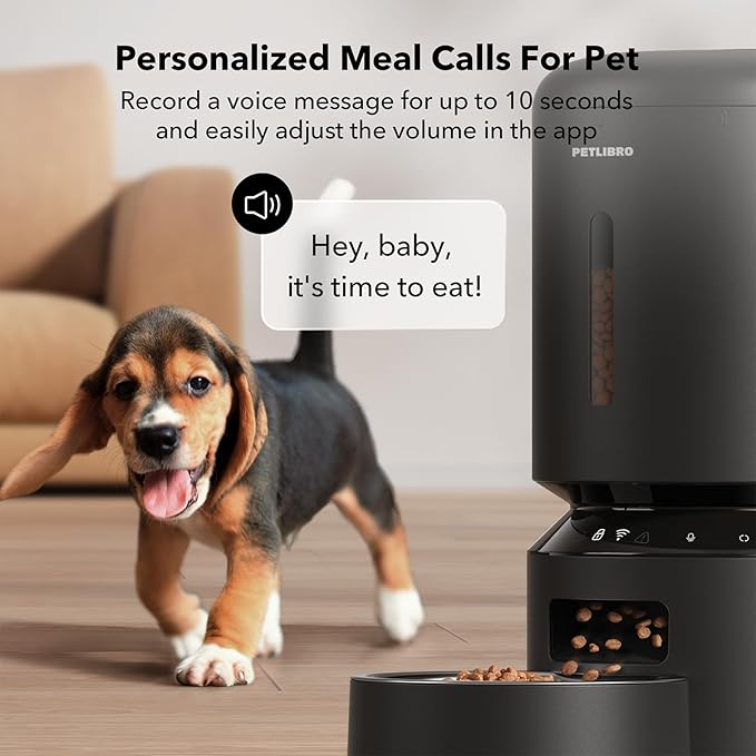 PETLIBRO Automatic Cat Feeder, 5G WiFi Automatic Dog Food Dispenser with Freshness Preservation, 5L Timed Pet Feeder with Low Food Sensor, Up to 10 Meals Per Day, Granary Black — image 5