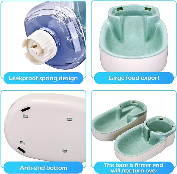 Kacoomi Automatic Dog Cat Feeder and Water Dispenser Gravity Food Feeder and Waterer Set with Pet Food Bowl for Small Medium Dog Puppy Kitten, Large Capacity 1 Gallon x 2 — image 5