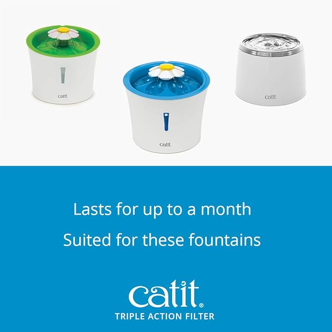 Catit Triple Action Replacement Original Water Fountain Filters, 5 Pack – Official Replacement Filters for Catit Cat Drinking Water Fountains — image 5