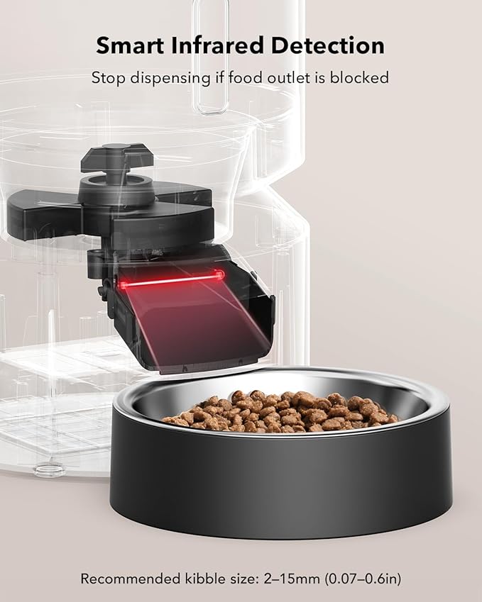 PETLIBRO Automatic Cat Feeder – 3L Programmable Pet Food Dispenser with Airtight Storage, Timed Portion Control, Voice Meal Call & Dual Power Supply, Clog-Free Healthy Feeding for Cats & Small Dogs — image 6