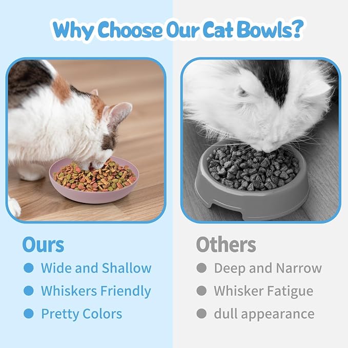 [8 Pack] Cat Dishes Whisker Friendly, Shallow Wide Pet Food and Water Bowl, Durable Wheat Straw Cat Bowls for Indoor Outdoor Cats — image 6