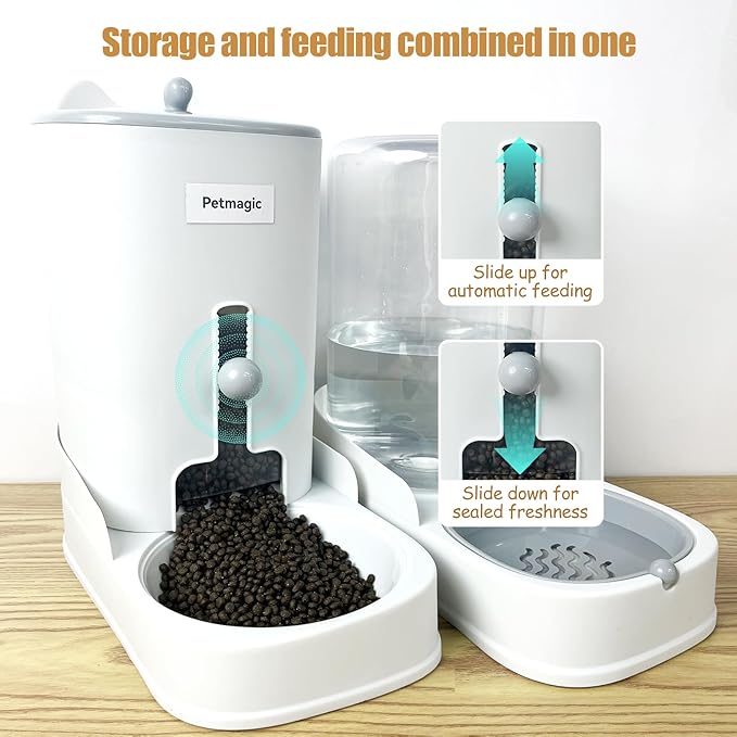 Gravity cat Feeder by Petmagic is a 3.6L Large-Capacity cat Food and Water Bowl Set. This Two-piece Set is Suitable for pet Feeding, Including Small and Medium-Sized Dogs, Kittens. — image 6