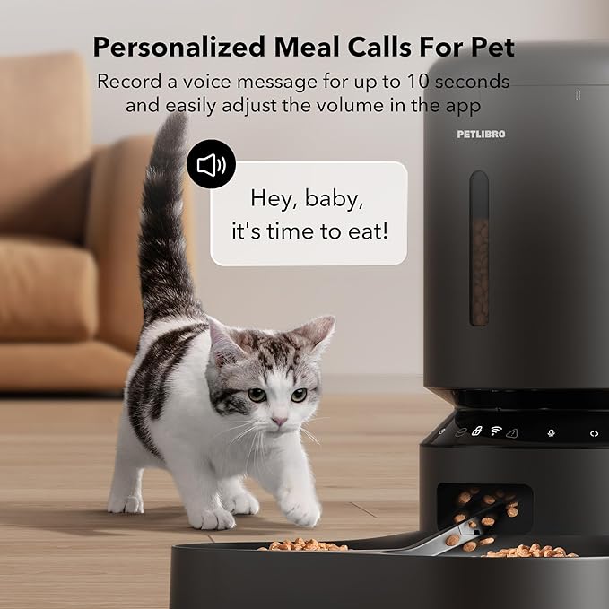 PETLIBRO Automatic Cat Feeder for 2 Cats, 5G&2.4G WiFi Pet Feeders, 5L Programmable Cat Food Dispenser with Airtight Lock-Fresh Technology, Dual Stainless Steel Bowls, Low Food Sensor — image 6