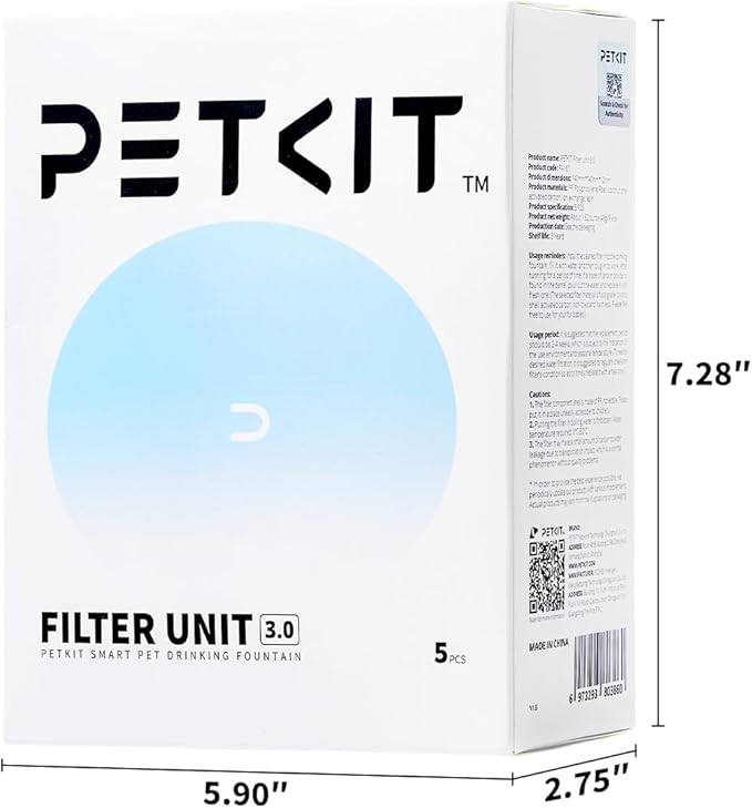 PETKIT Upgraded Filter Units 3.0 for PETKIT Pet Water Fountains Eversweet 2S/3/3 Pro,Eversweet Solo/Solo2/Solo SE & CYBERTAIL, Replacement Filters (5 pcs) — image 6