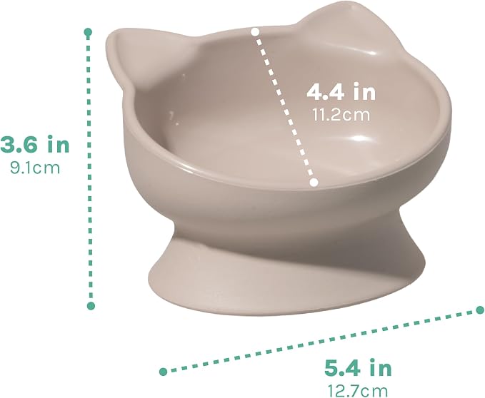 Kitty City Elevated Cat Bowls (Set of 2), Whisker-Friendly Raised Cat Food & Water Dishes, Modern Pedestal Design, Dishwasher Safe, 6.5 oz Each – Pink & Teal — image 6