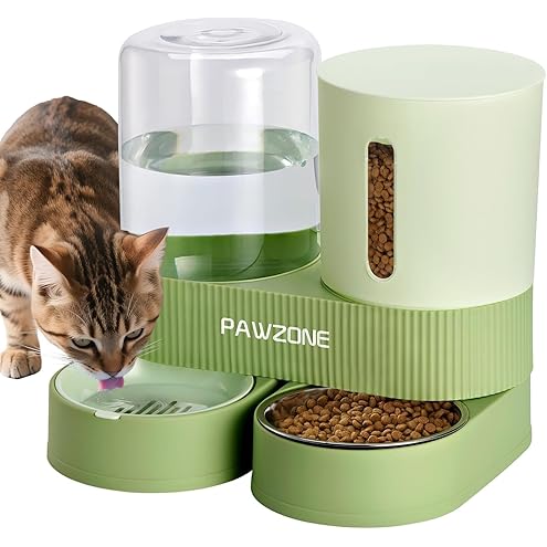 ZOMISIA Automatic Cat Feeder and Water Dispenser Set, 2 in 1 Gravity Cat Food Dispenser with 180 Degree Rotatable, Pet Self Feeding Large Capacity for Small Dogs Puppy Kitten, Black, 0.8 Gallon x 2 — image 6