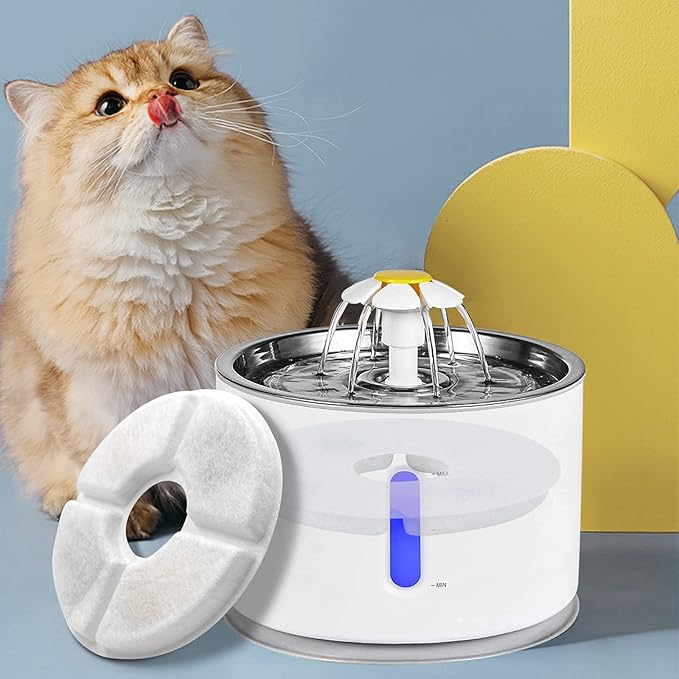 Cat/Pet Water Fountain Filters, 12 Pieces Set Pack of 8 Replacement Filter Fit for 81oz/2.4L, 3 Filtration System with 4 Pre-Filter Sponges — image 6