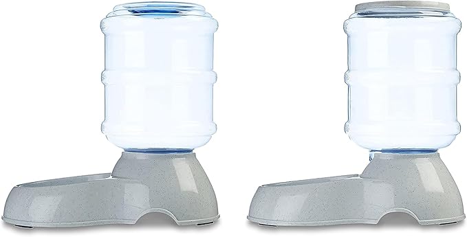 Amazon Basics Automatic Pet Water Dispenser and Gravity Food Feeder Set for Cat and Dog, Easy to Clean, 6-Pound Food Capacity, 1-Gallon, Small, Gray, Pack of 2 — image 6
