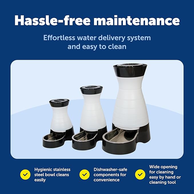 PetSafe Healthy Pet Water Station - Small, 64 oz Capacity - Gravity Pet Water Fountain, Automatic Cat Water Fountain, Dog Water Fountain, Water Dispenser - Removable Stainless Steel Bowl Included — image 6