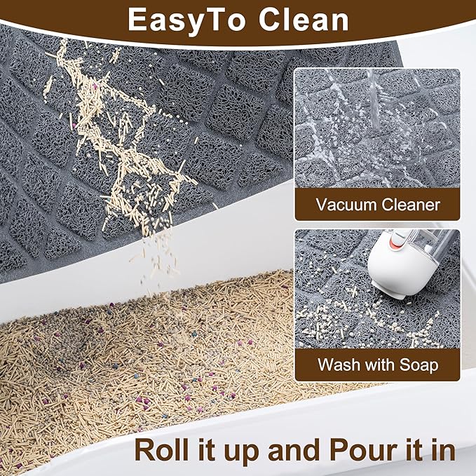 BOOMIBOO Cat Litter Mat Litter Box Mat，Litter Trapping Mat Premium Durable PVC Pad, 23 x 14 Inches, Easy to Clean，Non-Slip，Urine Waterproof — image 6