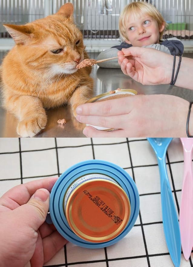 Comtim Pet Food Can Cover Silicone Can Lids for Dog and Cat Food(Universal Size,One fit 3 Standard Size Food Cans),Blue and Green — image 6