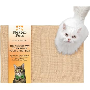 Neater Pets Jute Cat Litter Trapping Mat - Catches Spilled Litter Mess from Kitty Litter Box to Protect Floors, Soft on Cats Paws, Anti-Skid Backing, Easy to Clean, Beige, 24" x 36" — image 7