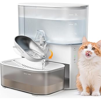 Wireless Cat Water Fountain No Filters, Wastewater Separation, FEELNEEDY Stainless Steel Bowl, 3.5L Pet Water Fountain for Cats & Dogs Dispenser, White — image 7