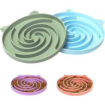 Bifeaw Slow Feeder Cat Bowl, Easy to Clean Silicone Bowl, Ideal for Dry and Wet Food (Green and Blue) — image 7