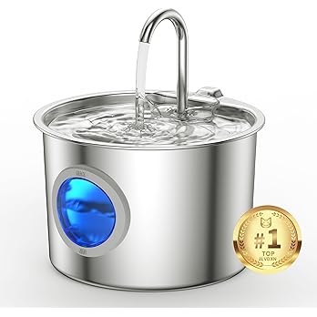 Cat Water Fountain Advanced 304 Stainless Steel 2.2L/74oz with Detachable Tank, Easy to Clean, Automatic Pet Fountain Quiet Cats Water Dispenser, Perfect for Cats Dogs Indoor — image 7