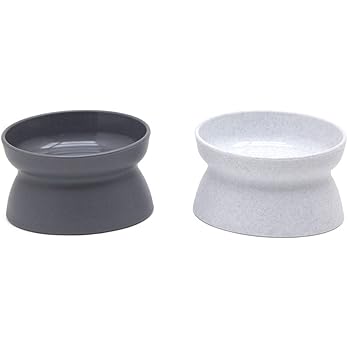 Kitty City Elevated Cat Bowls (Set of 2), Whisker-Friendly Raised Cat Food & Water Dishes, Modern Pedestal Design, Dishwasher Safe, 6.5 oz Each – White & Gray — image 7