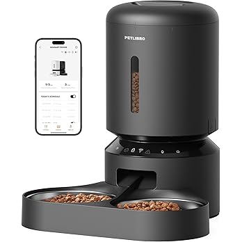 PETLIBRO Automatic Cat Feeder for 2 Cats, 5G&2.4G WiFi Pet Feeders, 5L Programmable Cat Food Dispenser with Airtight Lock-Fresh Technology, Dual Stainless Steel Bowls, Low Food Sensor — image 7