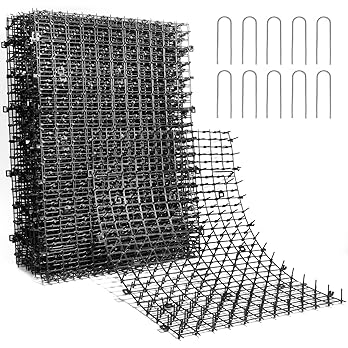 POMEAT 15 PCS Cat Scat Mat with Spikes 16 x 12'' Cat Deterrent Outdoor Scat Mats for Cats and Dogs Cat Spikes for Garden Fence Indoor Furniture Cat Deterrent Mat with 10 Staples — image 7