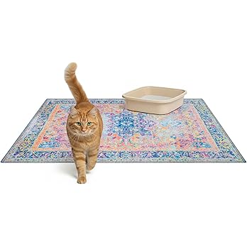 Lovewag Pets Cat Litter Mat 2 Pack - Large 36x48 Machine Washable Easy Clean Non-Slip Waterproof Trapping Mats for Cats - (Marmalade Sunshine) — image 7
