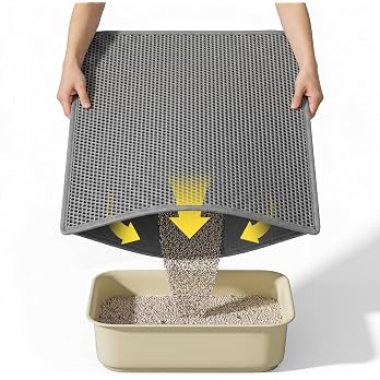 Cat Litter Mat, 30"X24" Large Double Layer Litter Trapping Mat, Waterproof/Urineproof, Easy to Clean Kitty Litter Mats for Floor, Scatter Control (Grey-1Pack) — image 7