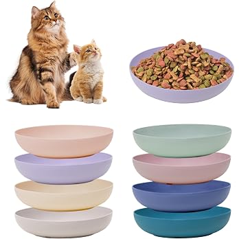 [8 Pack] Cat Dishes Whisker Friendly, Shallow Wide Pet Food and Water Bowl, Durable Wheat Straw Cat Bowls for Indoor Outdoor Cats — image 7