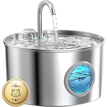 Cat Water Fountain Stainless Steel: 74oz/2.2L Cat Fountain for Drinking - Pet Water Fountain for Cats Inside - Quiet Cats Water Bowl Dispenser - Kitty Drinking Fountains - for Pets& Small Animals — image 7