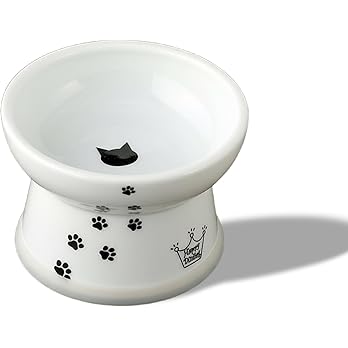 Necoichi Raised Cat Food Bowl – Ceramic Elevated Cat Bowl for Whisker & Neck Fatigue, Dishwasher Microwave Safe – Non-Slip & Anti Vomiting Ergonomic Design (Cats, Regular, 1-Cup Capacity) — image 7