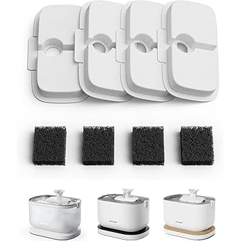 PETLIBRO 4 Packs Replacement Filters for Dockstream Cat Water Fountain PLWF105/PLWF115/PLWF005, 2 Months Set of Replacement Filters for Ultra Quiet Pet Water Fountain — image 7