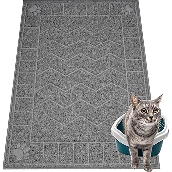 Cat Litter Box Mat, 35" x 24" Large Kitty Litter Trapping Mat Keep Floor Clean, Litter Box Mat Scatter Control, Waterproof, Easy to Clean, Durable Large Size Litter Mats for Floor — image 8