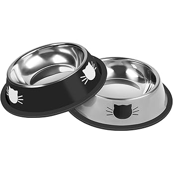 Serentive 2 Pcs Non-Slip Stainless Steel Small Food Bowls - Unbreakable, Thicken Cat Feeder, 7 Oz Dishes - Suitable for Indoor Small Pets - Removable Rubber Base, Easily Clean, Lovely Color — image 8